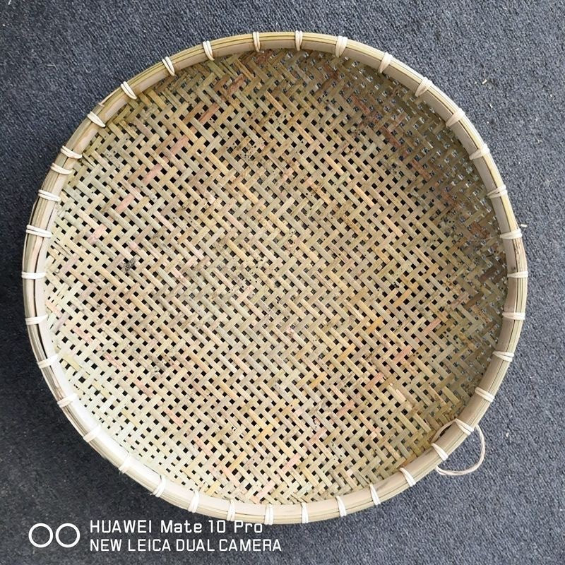 Round Bamboo Sieve, Medium or Large Holes