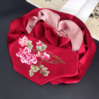 Double-Layer Floral Su Embroidered Scarf