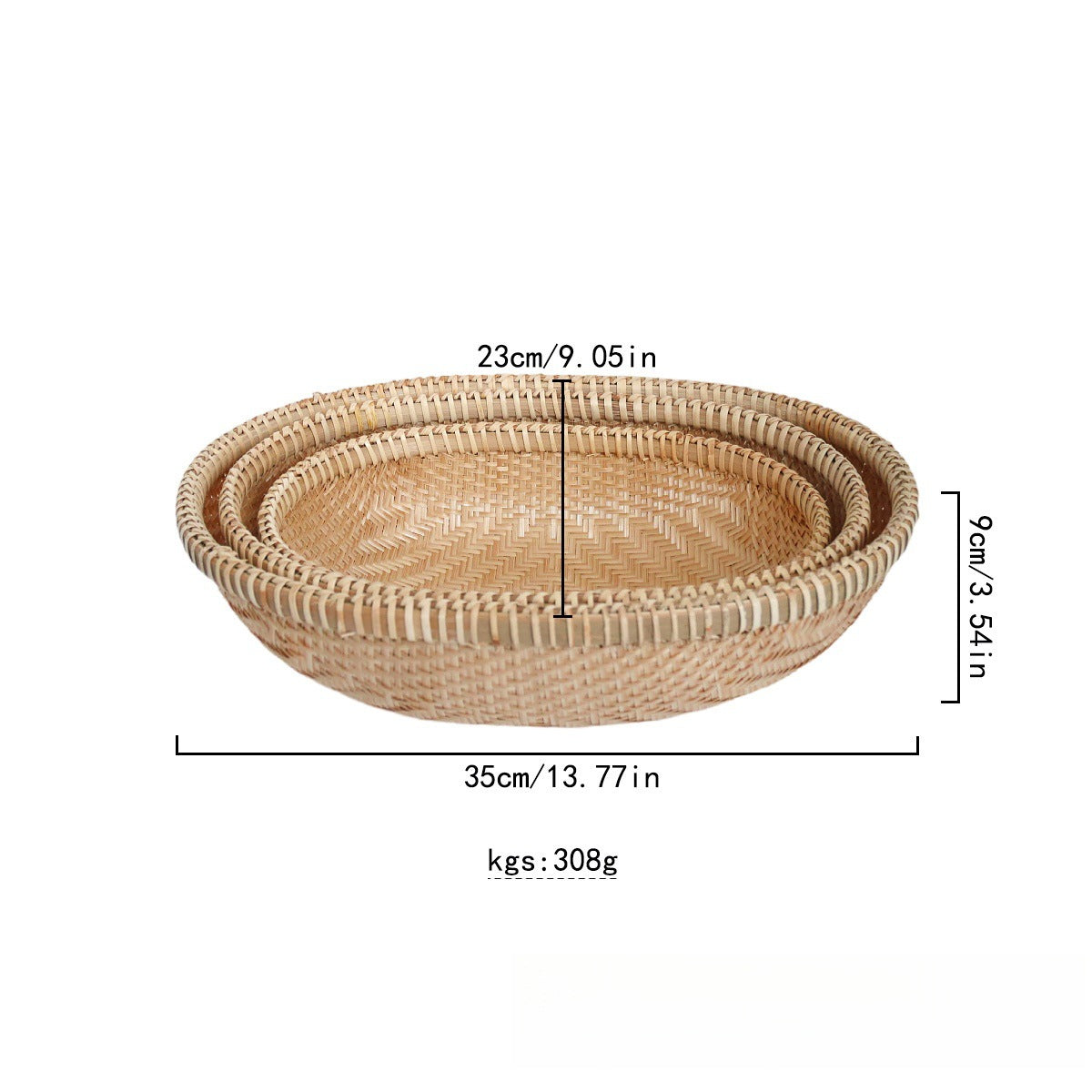 Golden Bamboo Oval Basket