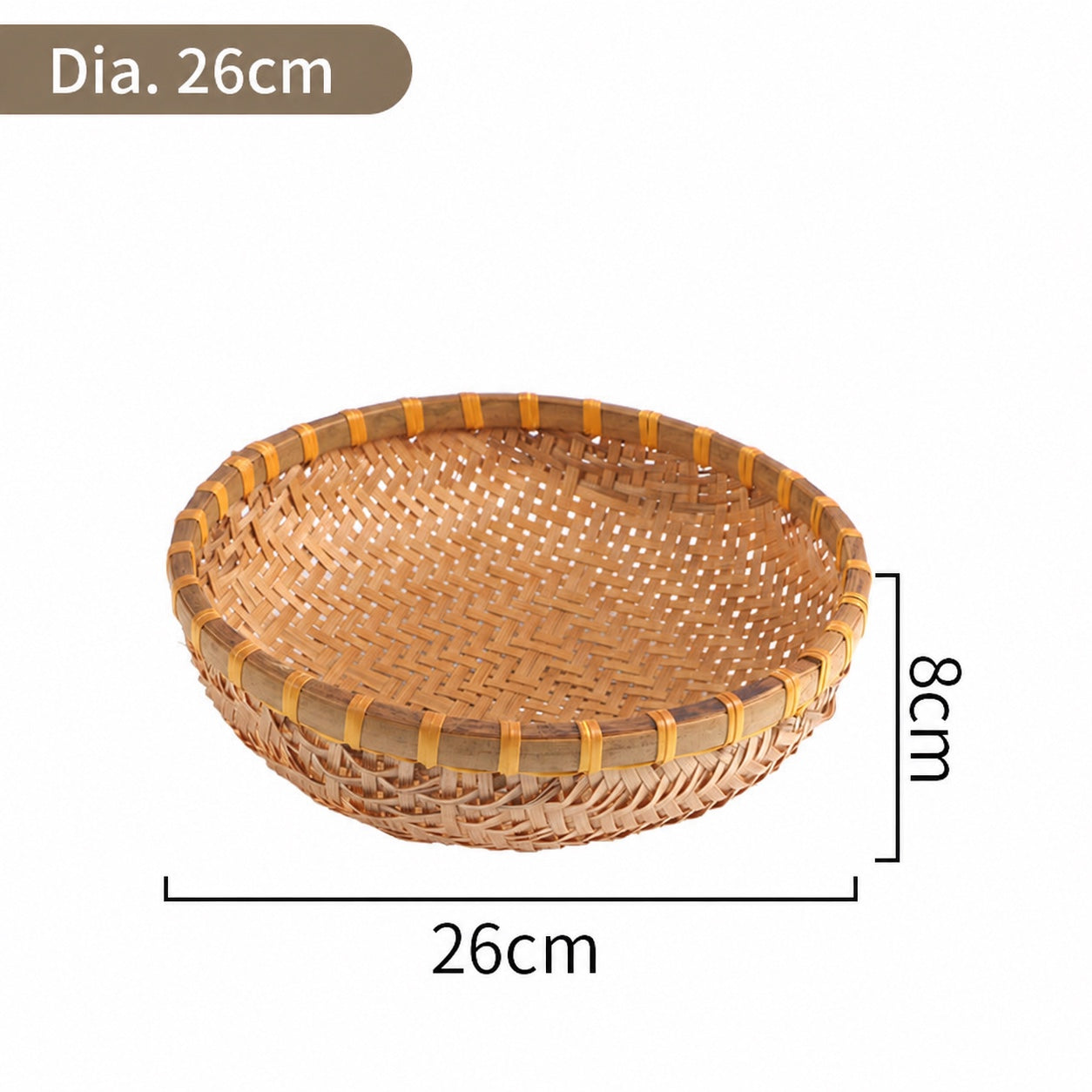 Smoked Bamboo Round Basket