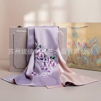 Su Embroidery Begonia Silk Scarf
