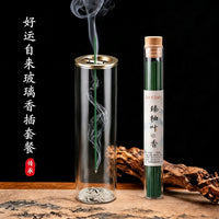 玻璃倒挂香插线香底座家用不落灰香插创意香夹熏香固定器香底托盘
