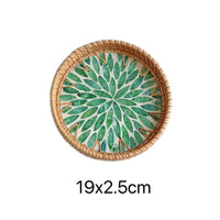 Mini Rattan & Shell Basket Set of 3