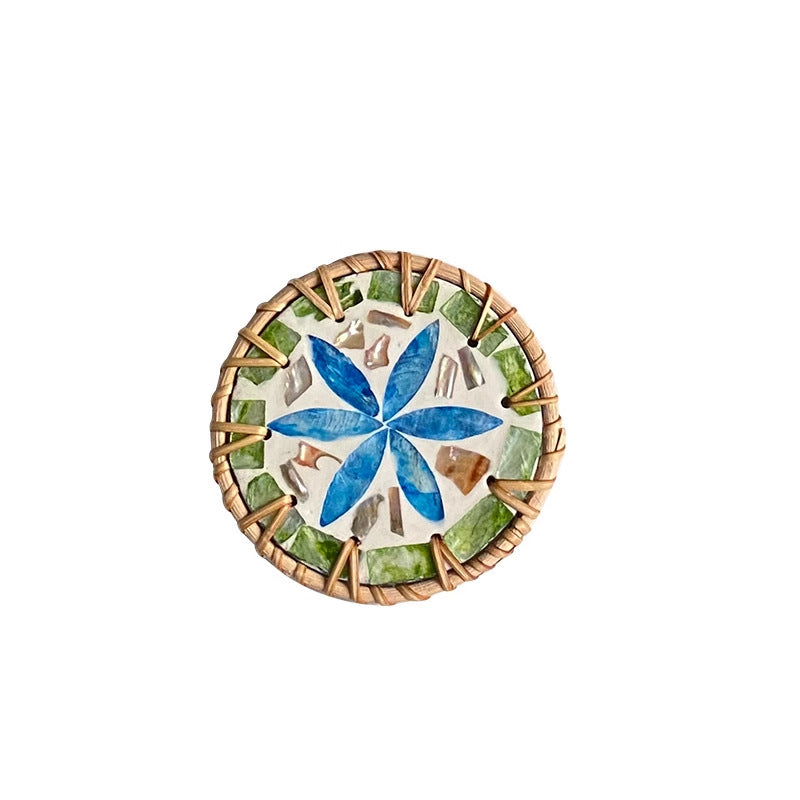 Rattan & Shell Inlay Trivet