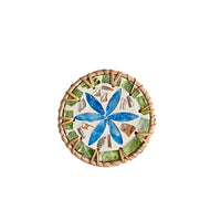 Rattan & Shell Round Coaster