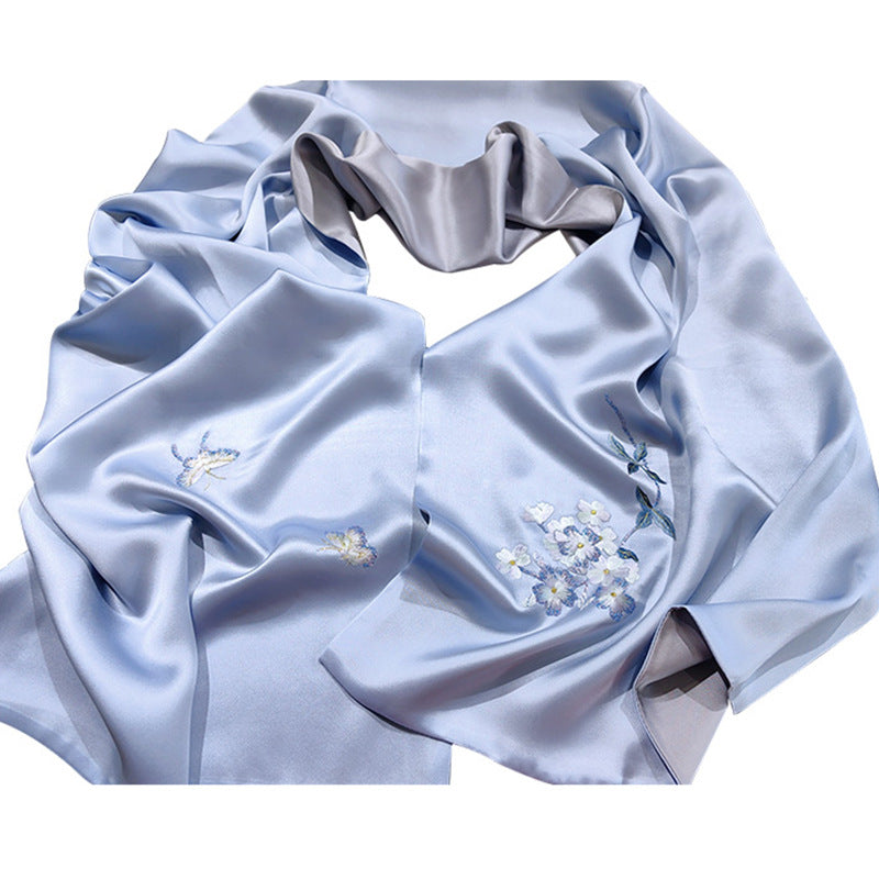 Mulberry Silk Su Embroidered Heritage Scarf