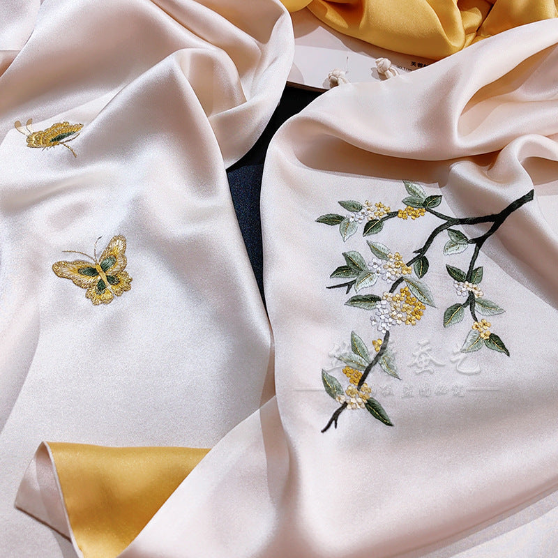 Mulberry Silk Embroidered Qipao Shawl (Style 2)