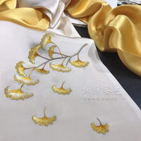 Su Embroidery Ginkgo Double-Sided Silk Shawl