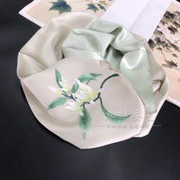 Su Embroidered Mulberry Silk Scarf, 155cm