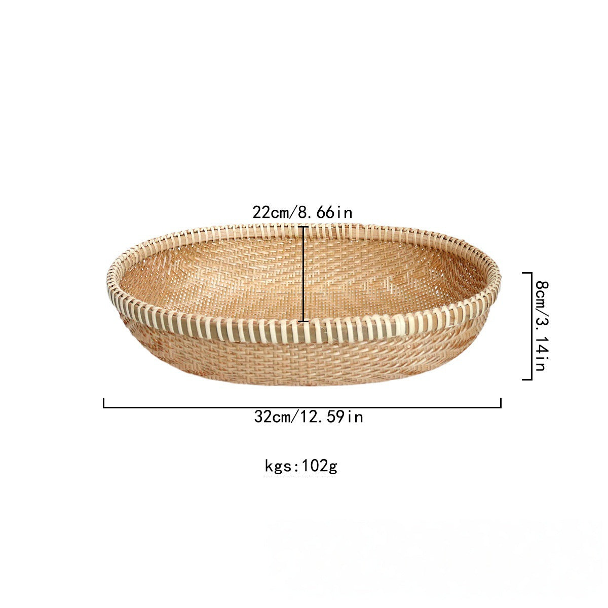 Golden Bamboo Oval Basket