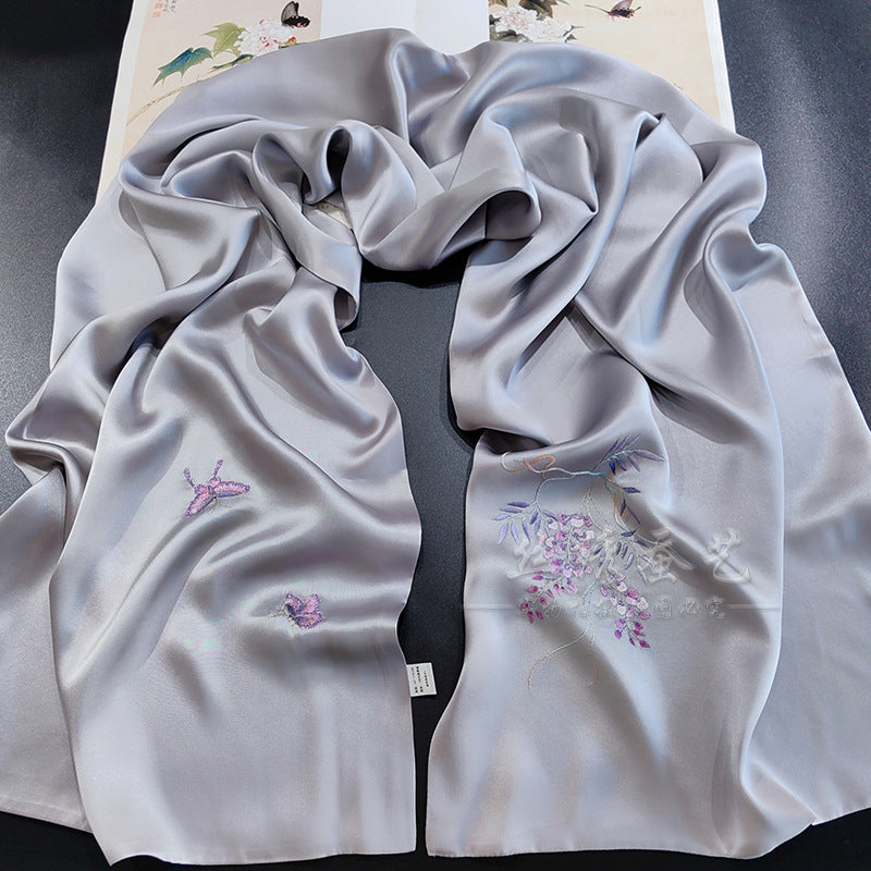 Mulberry Silk Embroidered Qipao Shawl