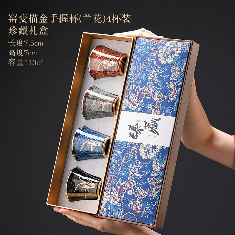 Gold-Inlaid Jade Jian Ware Master Cup