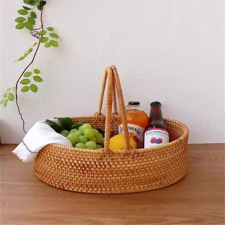 Rattan Picnic Basket with Handle