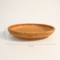 Smoked Bamboo Shallow Basket