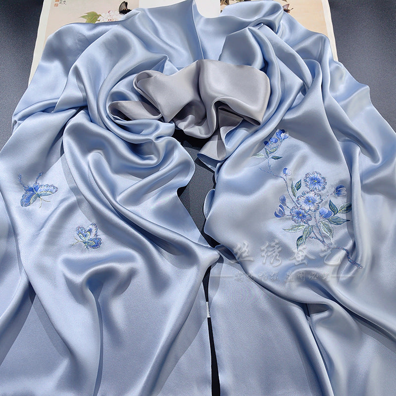 Hand-Embroidered Su Silk Shawl, Suzhou Heritage
