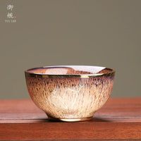 Gilded Bamboo Kiln-Glaze Jian Teacup