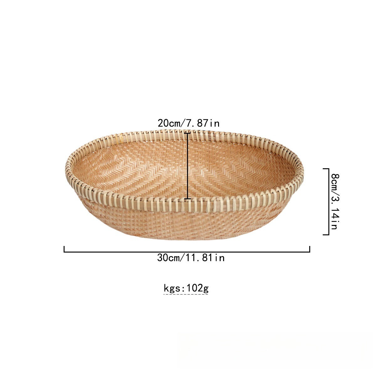 Golden Bamboo Oval Basket
