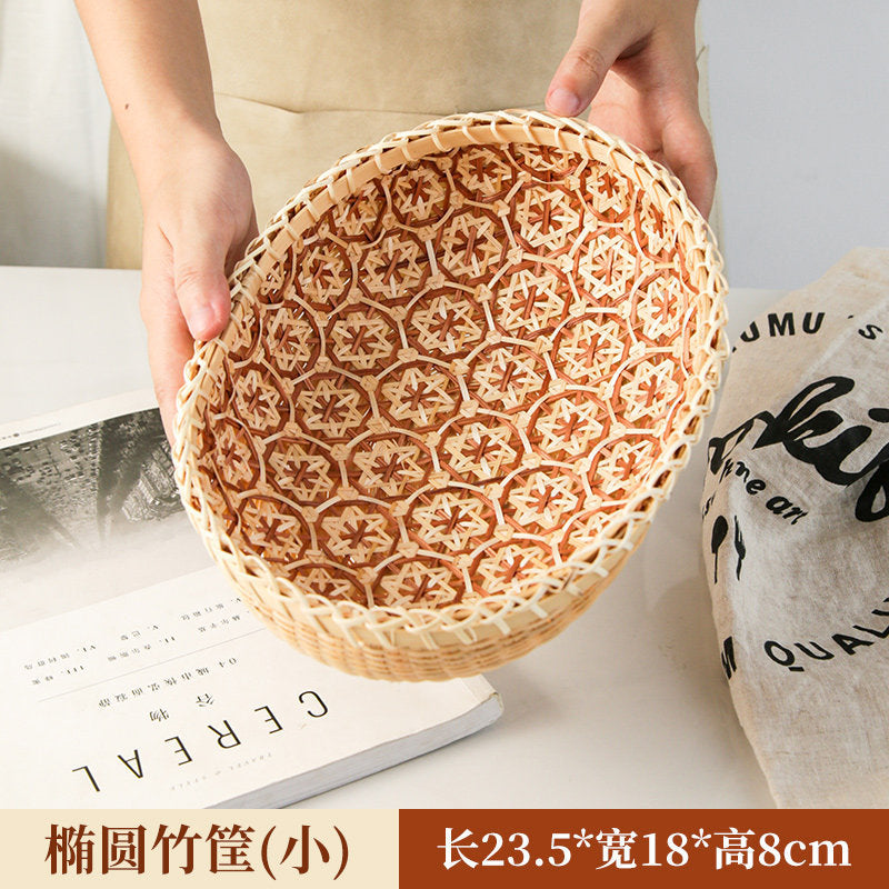 Round Bamboo Woven Basket