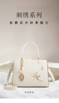Off-White Embroidered Crossbody Handbag