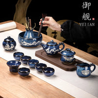 Tin-Inlaid Traditional Chinese Tea Set