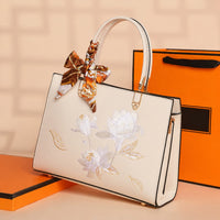 Lotus Embroidered Handbag