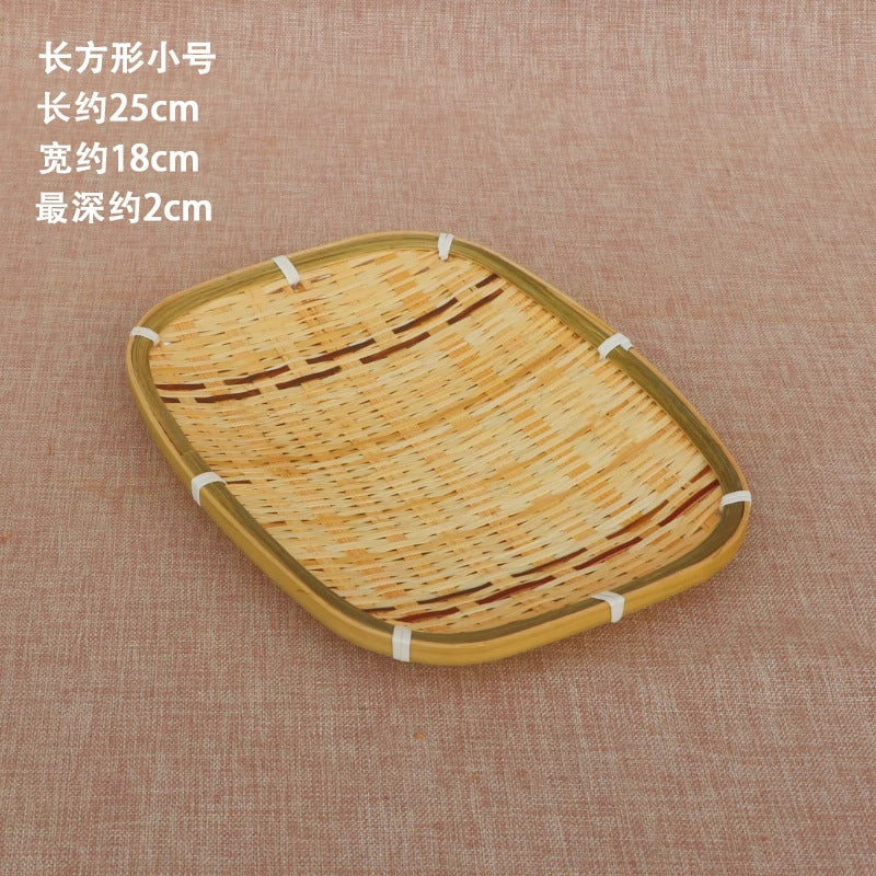 Red-Rim Bamboo Serving Plate