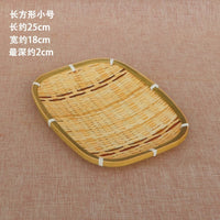Red-Rim Bamboo Serving Plate