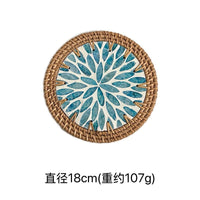 Rattan & Shell Coaster
