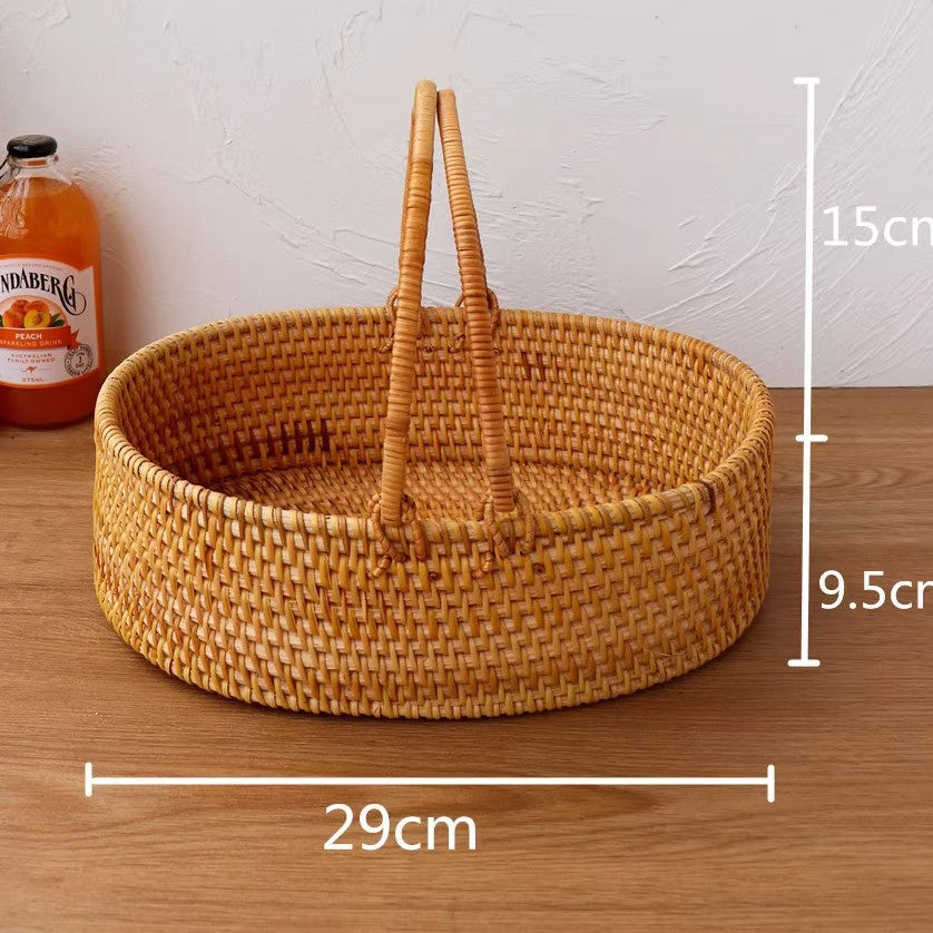 Rattan Picnic Basket with Handle