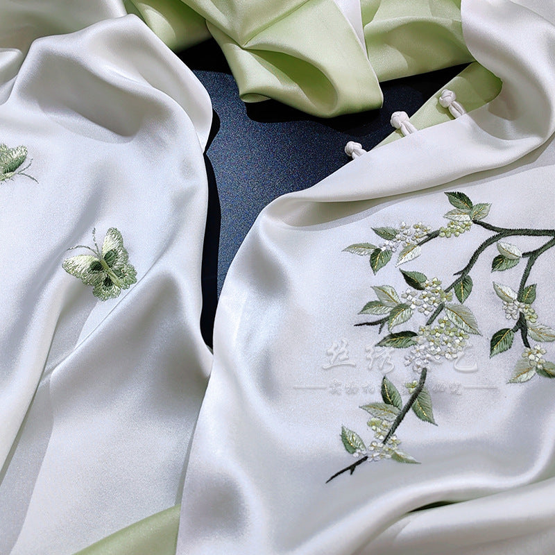 Mulberry Silk Embroidered Qipao Shawl (Style 2)