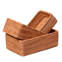 Wave-Edge Rattan Fruit Basket
