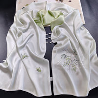 Mulberry Silk Embroidered Qipao Shawl