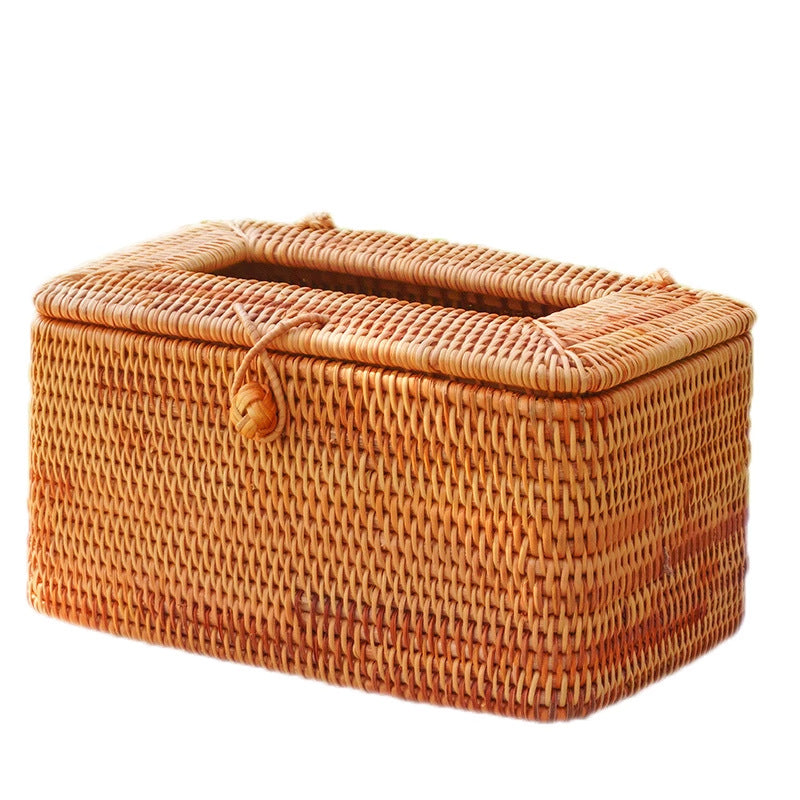 Handwoven Rattan Tissue Box