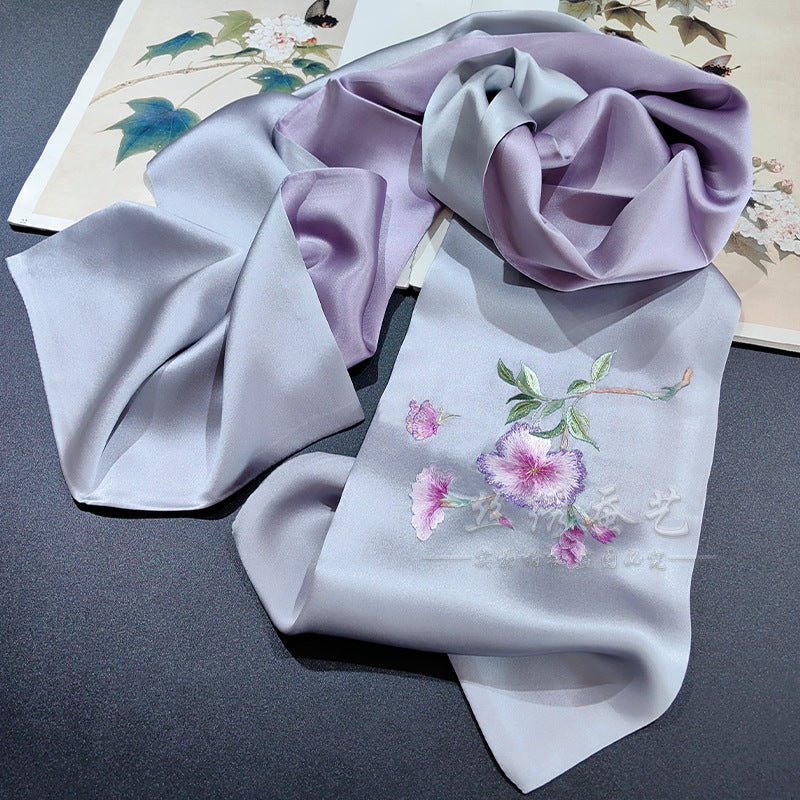 Double-Layer Su Embroidered Silk Scarf