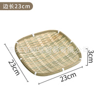 Red-Rim Bamboo Serving Plate