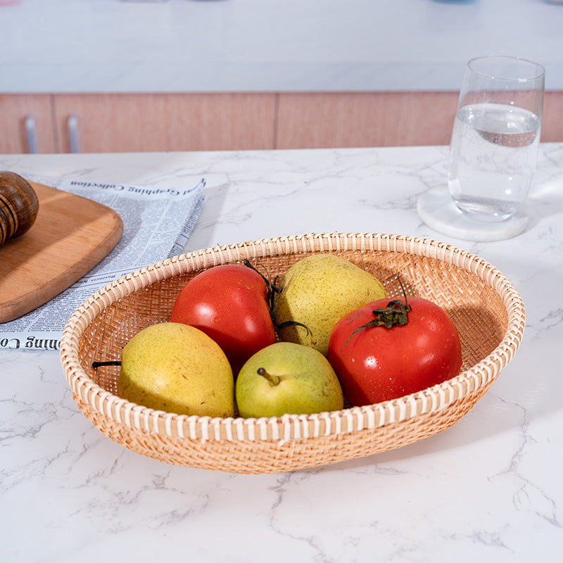 Golden Bamboo Oval Basket