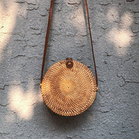 Handwoven Rattan Crossbody Bag
