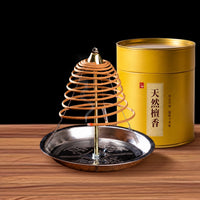 24-Hour Sandalwood Coil Incense Barrel for Bathrooms and Homes with Stand