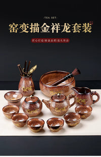Golden Dragon Gilded Tea Set