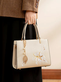 Off-White Embroidered Crossbody Handbag