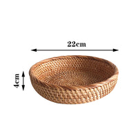 Shallow Rattan Snack Tray