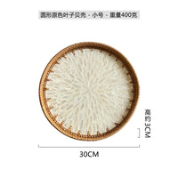 Rattan & Shell Inlay Round Tray