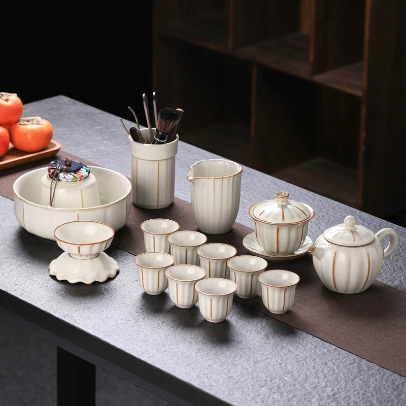 Ru Kiln Tea Set with Tea Tray