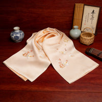 100% Mulberry Silk Su Embroidery Long Scarf