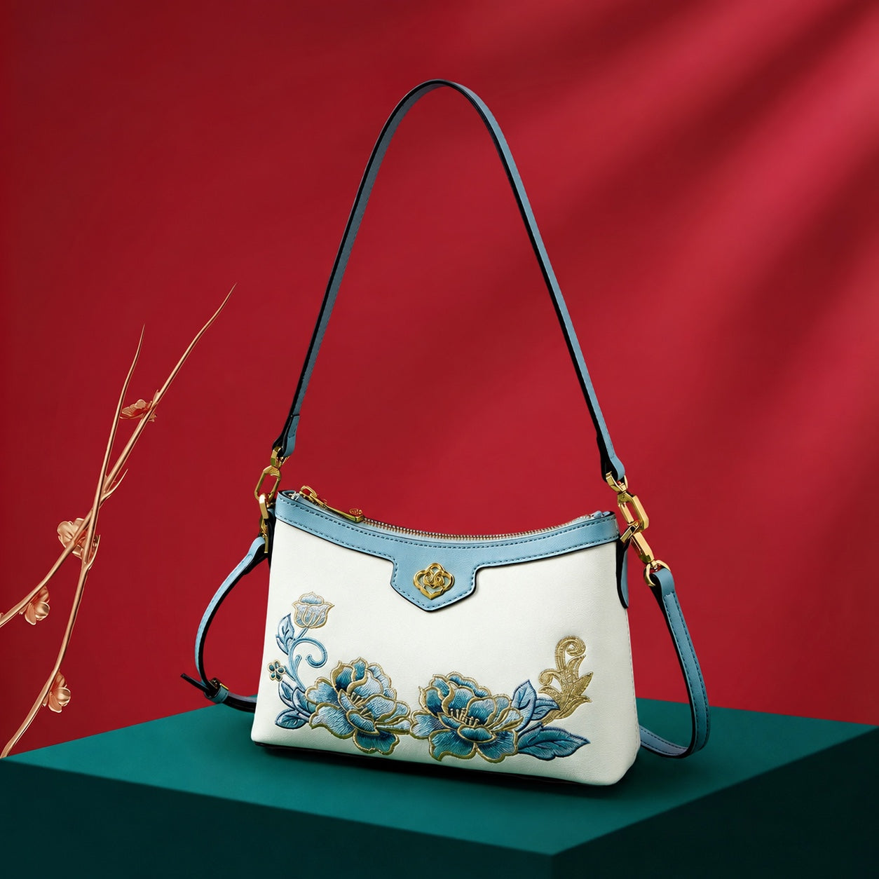 Embroidered Small Shoulder Crossbody Bag