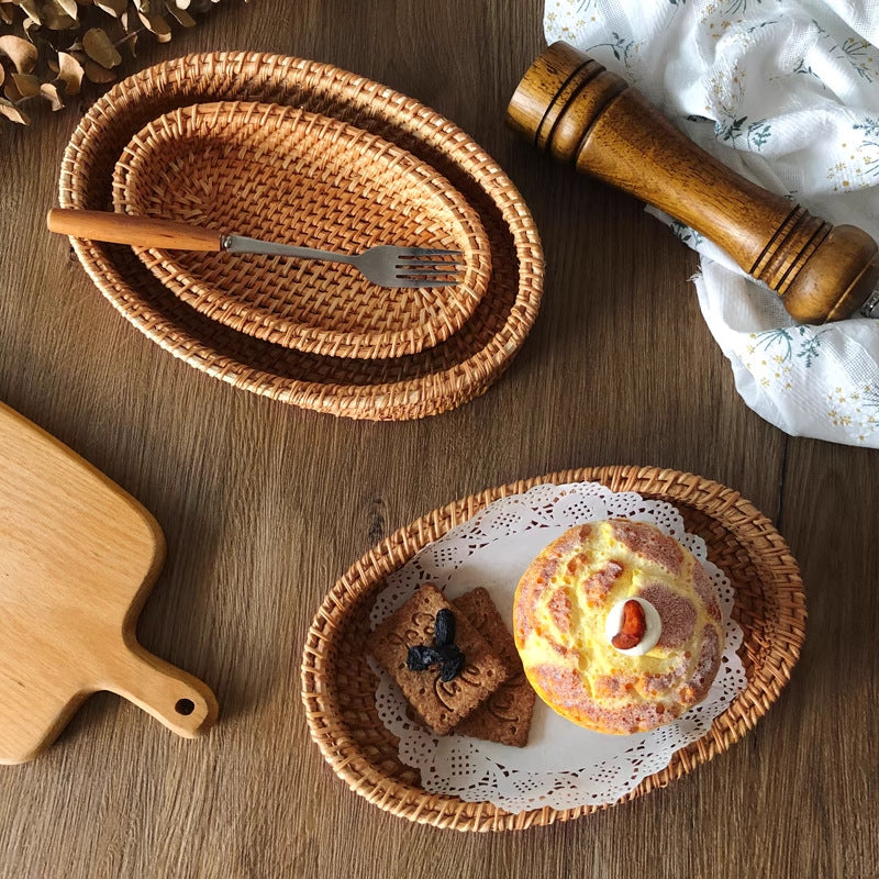 Oval Rattan Bread Basket