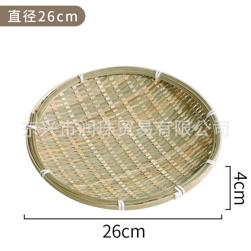 Red-Rim Bamboo Serving Plate