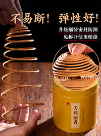 24-Hour Sandalwood Coil Incense Barrel for Bathrooms and Homes with Stand