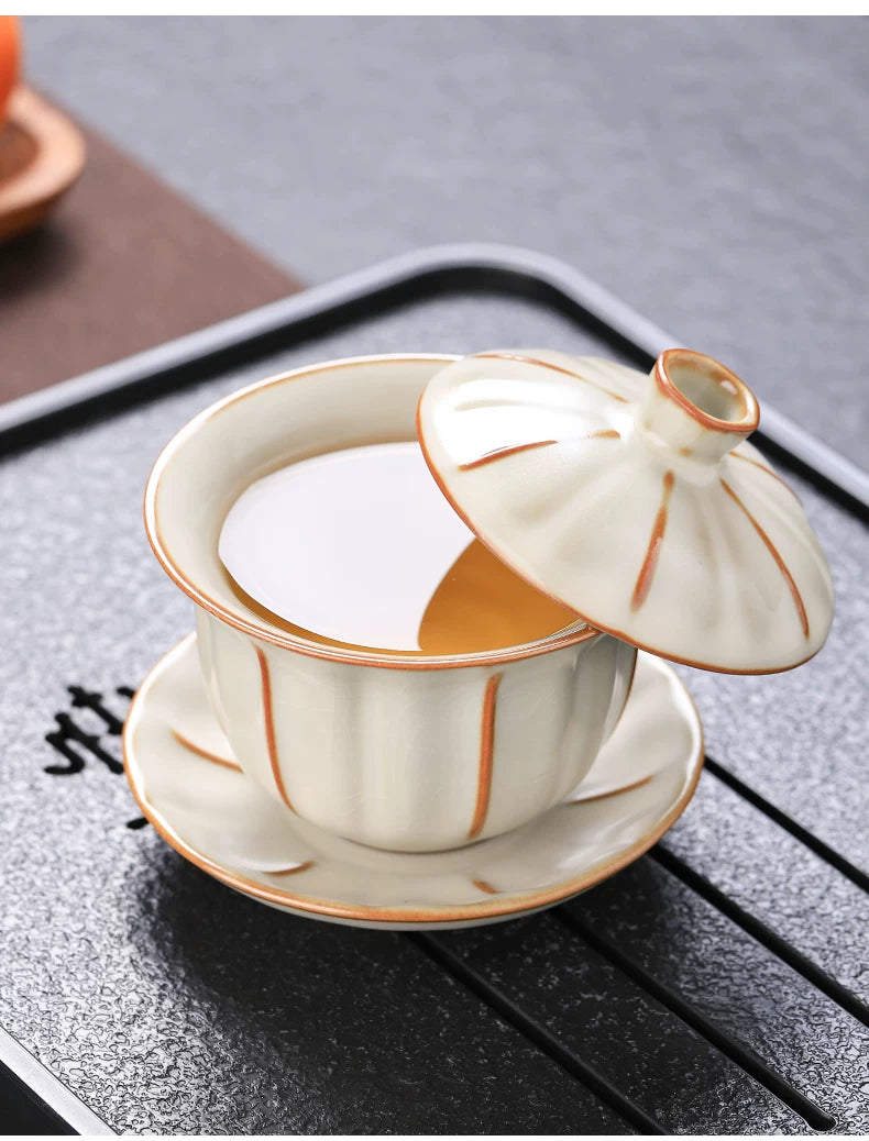 Ru Kiln Tea Set with Tea Tray