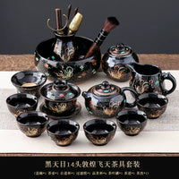 Black Tenmoku Apsara Tea Set